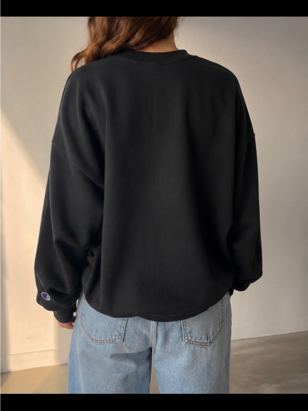 Champion Black Crewneck with Yellow Accents - Picture 3 of 4